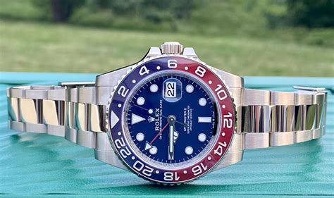 rolex gmt master white gold diamond|Rolex GMT Master pepsi bezel.